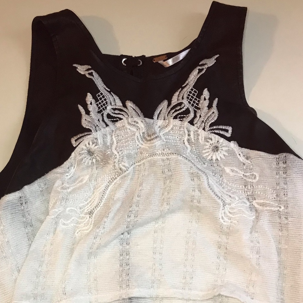 Free People high low leather tunic